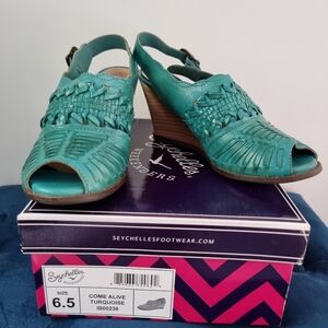 Seychelles Turquoise Weekenders Slingback Sandals